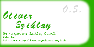 oliver sziklay business card